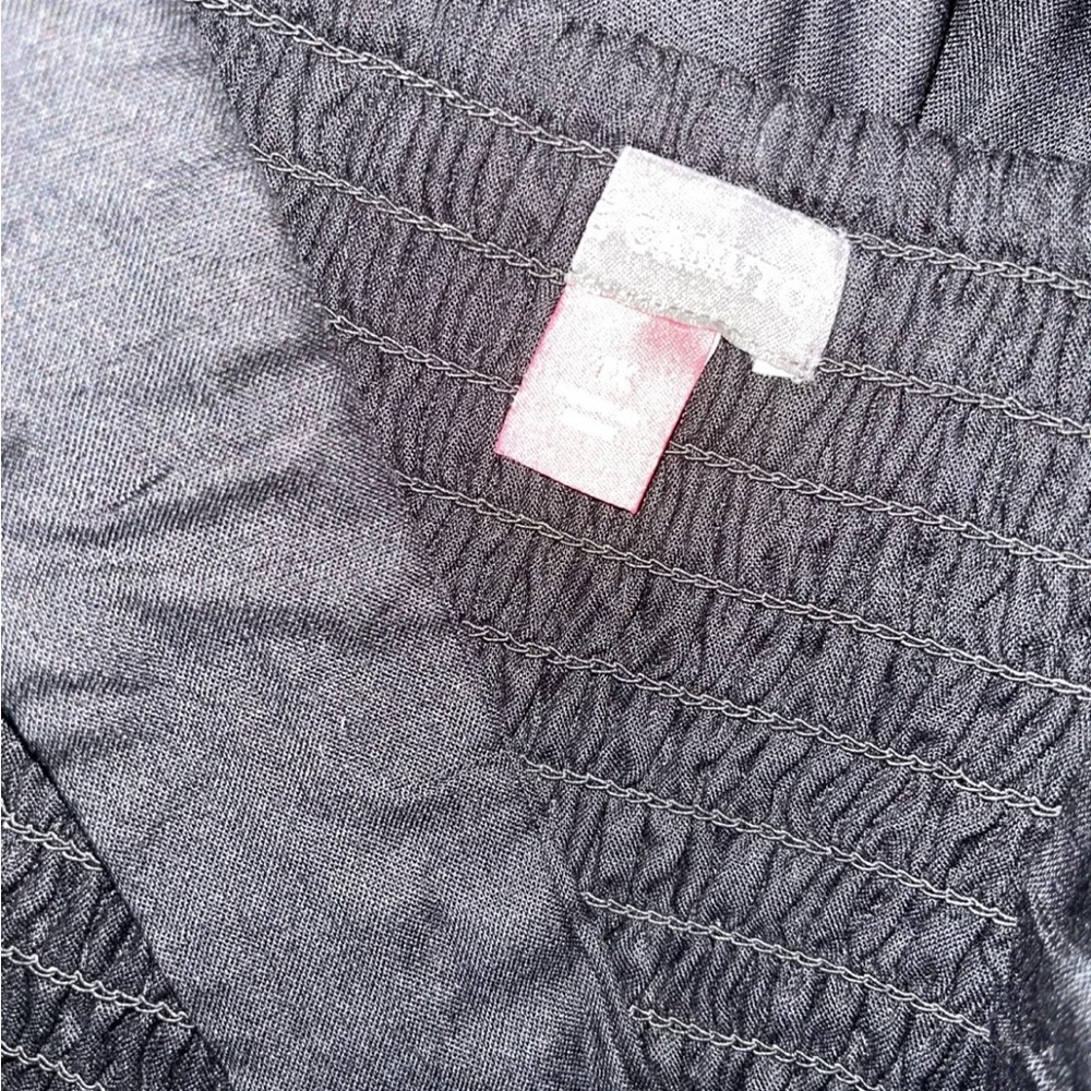 Vince Camuto Smocked Back Challis Tiered Maxi Dress - Black  Plus Size 1X New - Picture 13 of 15